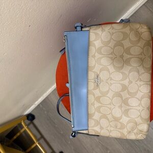 Coach Blue and Cream Women's Bag